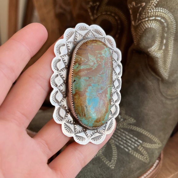 SOLD Gorgeous Navajo/Sioux Turquoise Ring - Picture 3 of 3